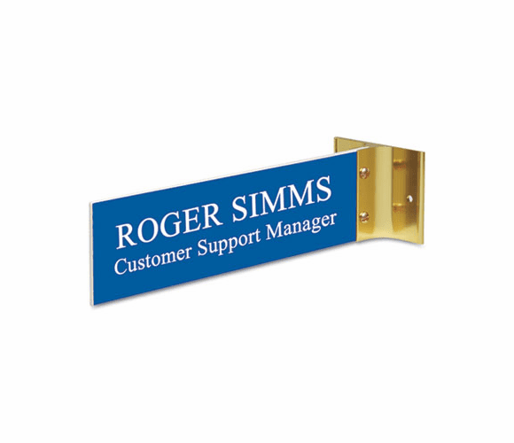 USS93301 Custom Engraved Hallway Sign, 2x8, Gold Holder By U. S. STAMP & SIGN