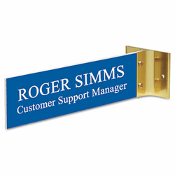 USS93301 Custom Engraved Hallway Sign, 2x8, Gold Holder By U. S. STAMP & SIGN