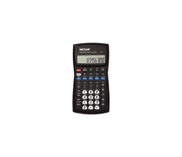 V10 Professional Financial Calculator, 10-Digit LCD Display, Black VCTV10 By Victor