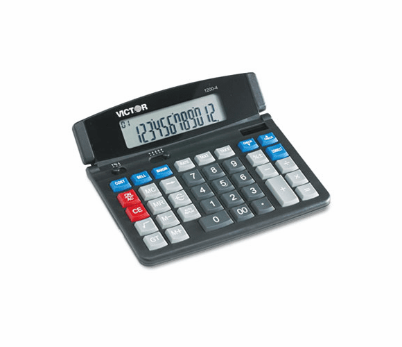 VCT12004 1200-4 Business Desktop Calculator, 12-Digit LCD By VICTOR TECHNOLOGIES
