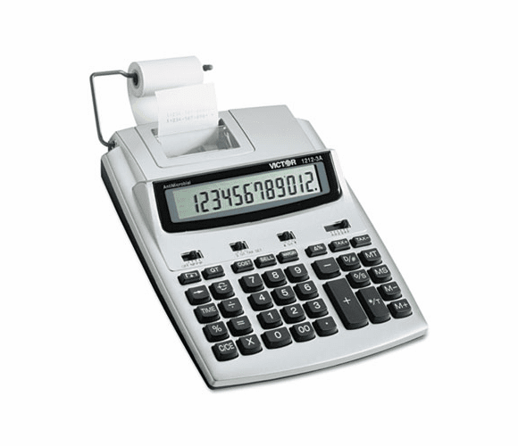 VCT12123A 1212-3A AntiMicrobial Two-Color Printing Calculator, 12-Digit LCD, Black/Red By VICTOR TECHNOLOGIES