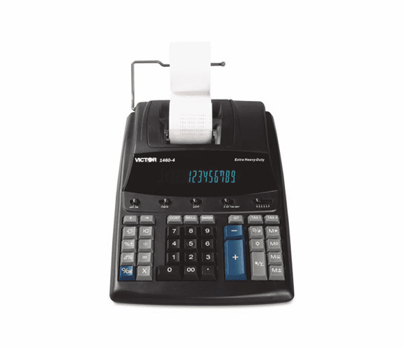 VCT14604 1460-4 Extra Heavy-Duty Two-Color Printing Calculator, 12-Digit Display By VICTOR TECHNOLOGIES