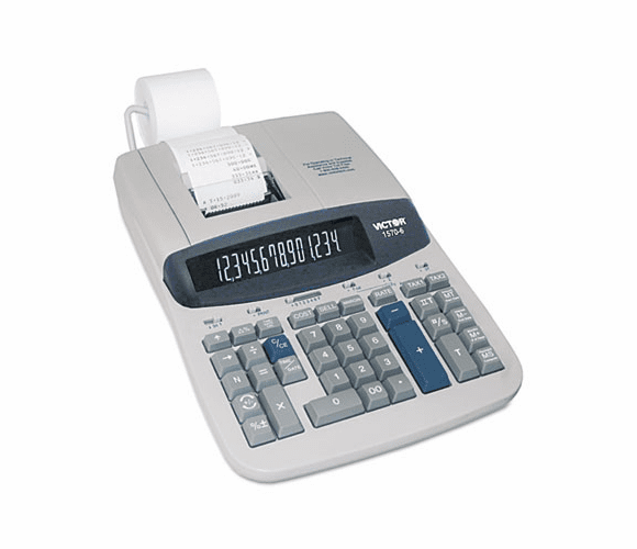 VCT15706 1570-6 Two-Color Ribbon Printing Calculator, 14-Digit Fluorescent, Black/Red By VICTOR TECHNOLOGIES