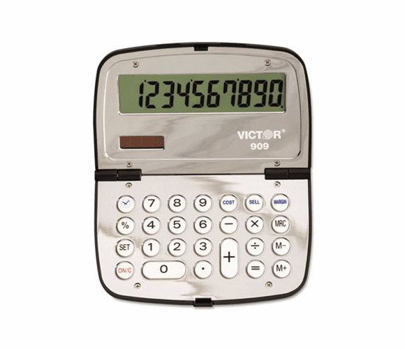 VCT909 909 Handheld Compact Calculator, 10-Digit LCD By VICTOR TECHNOLOGIES