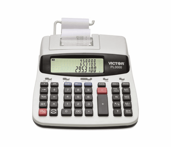 VCTPL3000 PL3000 Two-Color Printing Desktop Calculator, 12-Digit LCD, Black/Red By VICTOR TECHNOLOGIES