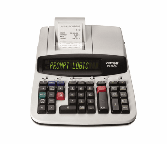 VCTPL8000 PL8000 1-Color Prompt Logic Printing Calculator, 14-Digit Dot Matrix, Black By VICTOR TECHNOLOGIES