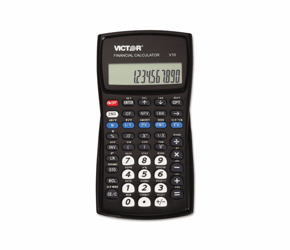 VCTV10 V10 Professional Financial Calculator, 10-Digit LCD Display, Black By VICTOR TECHNOLOGIES