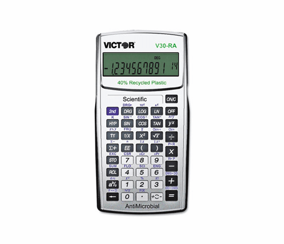 VCTV30RA V30RA Scientific Recycled Calculator w/AntiMicrobial Protection By VICTOR TECHNOLOGIES