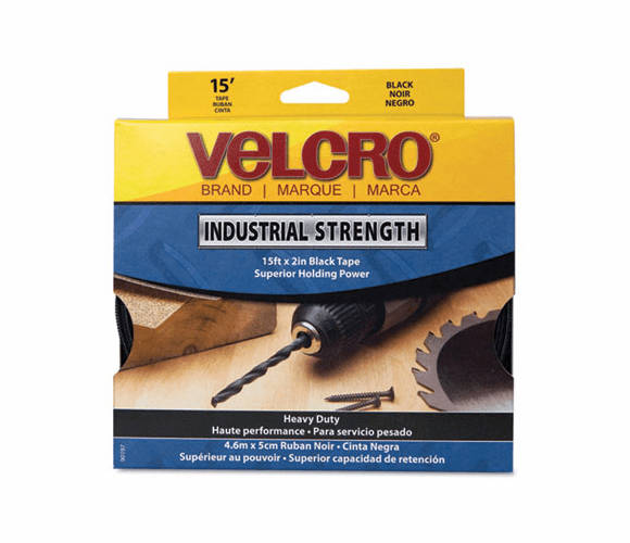 VEK90197 Industrial Strength Sticky-Back Hook and Loop Fasteners, 2" x 15 ft. Roll, Black By VELCRO USA, INC.