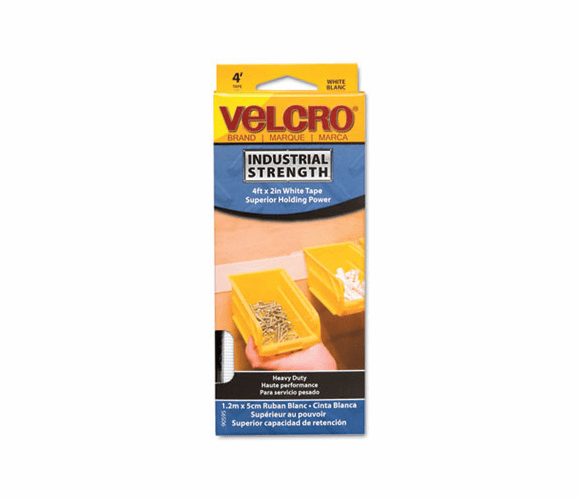 VEK90595 Industrial Strength Hook and Loop Fastener Tape Roll, 2" x 4 ft. Roll, White By VELCRO USA, INC.