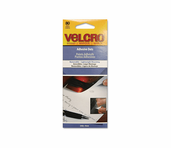 VEK91394 Adhesive Dots, Removable, 3/8" Diameter, 80/Pack By VELCRO USA, INC.