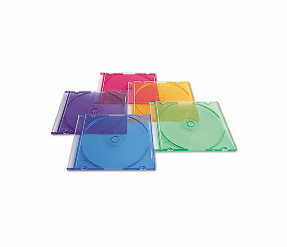 VER94178 CD/DVD Slim Case, Assorted Colors, 50/Pack By VERBATIM CORPORATION