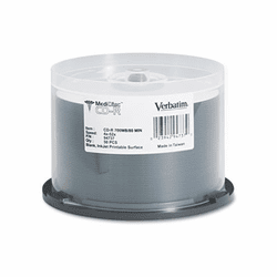 VER94737 Medical Grade CD-R Discs, 700MB/80min, 52x, Spindle, White, 50/Pack By VERBATIM CORPORATION