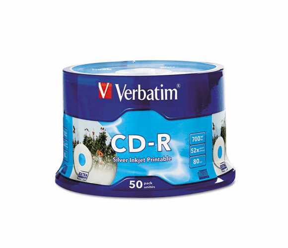 VER94892 CD-R Discs, 700MB/80min, 52x, Spindle, Silver, 50/Pack By VERBATIM CORPORATION