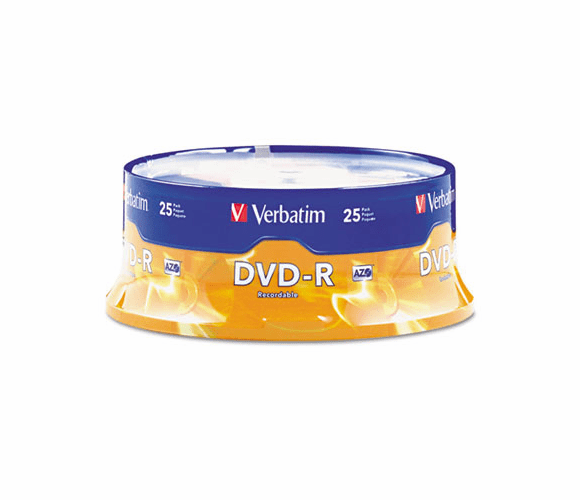 VER95058 DVD-R Discs, 4.7GB, 16x, Spindle, Matte Silver, 25/Pack By VERBATIM CORPORATION