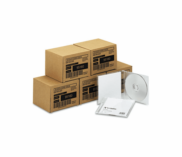 VER95160 CD-RW Discs, 700MB/80min, 4x, w/Slim Jewel Cases, Silver, 100/Carton By VERBATIM CORPORATION