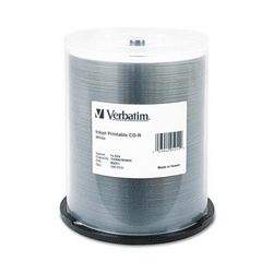 VER95251 CD-R, 52x, 700MB, Inkjet Printable, White, 100/Spindle By VERBATIM CORPORATION