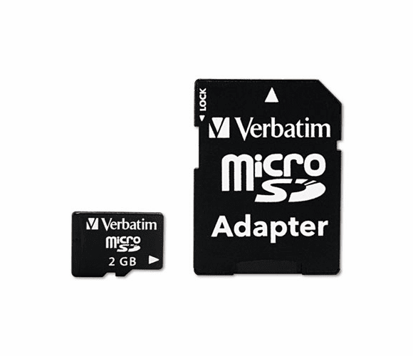 VER96168 MicroSD Card w/Adapter, 2GB By VERBATIM CORPORATION