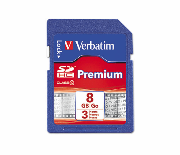 VER96318 Premium SDHC Memory Card, Class 6, 8GB By VERBATIM CORPORATION
