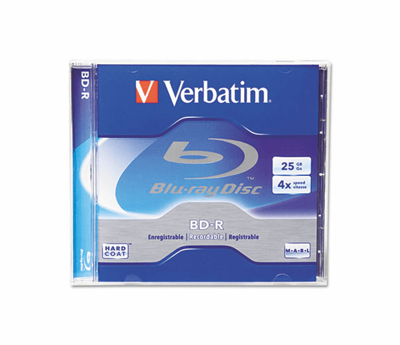 VER96434 BD-R DVD Disc, 25GB, 4x, Jewel Case, White By VERBATIM CORPORATION