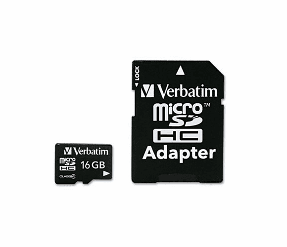 VER97180 microSDHC Card w/Adapter, 16GB By VERBATIM CORPORATION