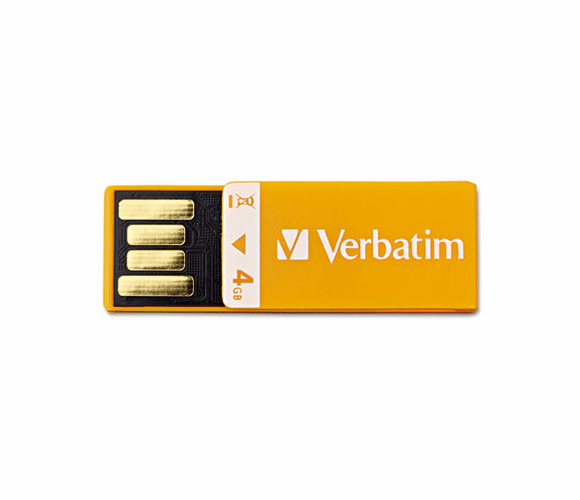 VER97551 Clip-It USB Flash Drive, 4G, Orange By VERBATIM CORPORATION