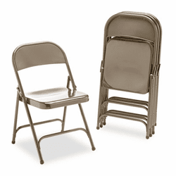 VIR16213K Metal Folding Chairs, Bronze, 4/Carton By VIRCO, INC.