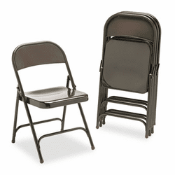 VIR16213M Metal Folding Chairs, Mocha, 4/Carton By VIRCO, INC.