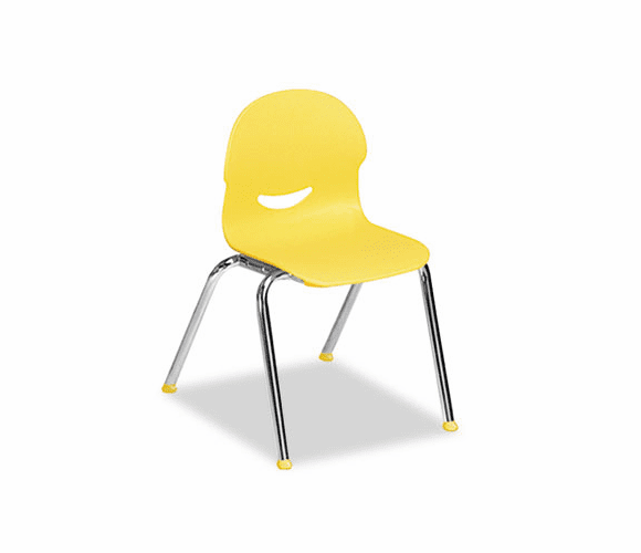 VIR26451347 IQ Series Stack Chairs, 13" Seat Height, Squash/Chrome, 5/Carton By VIRCO, INC.