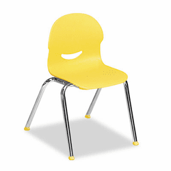 VIR26451347 IQ Series Stack Chairs, 13" Seat Height, Squash/Chrome, 5/Carton By VIRCO, INC.