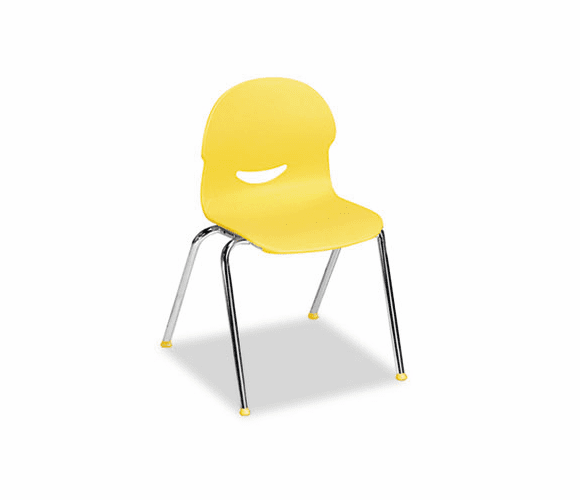VIR26451547 IQ Series Stack Chairs, 15-1/2" Seat Height, Squash/Chrome, 5/Carton By VIRCO, INC.