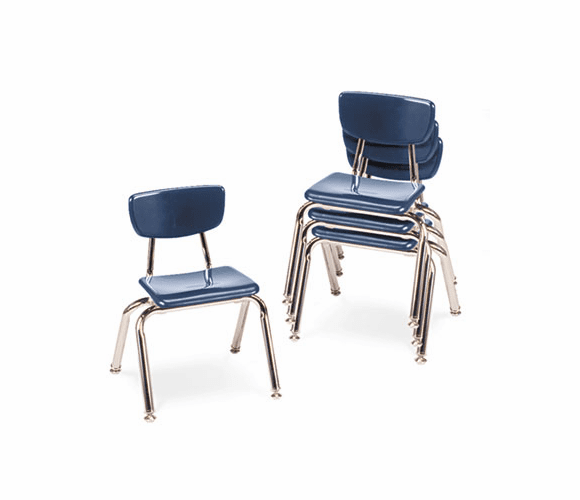 VIR301251 3000 Series Classroom Chairs, 12" Seat Height, Navy, 4/Carton By VIRCO, INC.