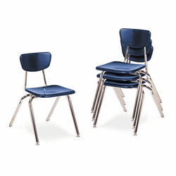 VIR301651 3000 Series Classroom Chairs, 16" Seat Height, Navy, 4/Carton By VIRCO, INC.