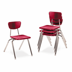 VIR301670 3000 Series Classroom Chairs, 16" Seat Height, Red, 4/Carton By VIRCO, INC.