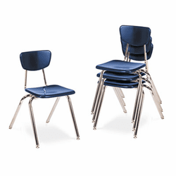 VIR301851 3000 Series Classroom Chairs, 18" Seat Height, Navy, 4/Carton By VIRCO, INC.