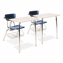 VIR3400BR5196 3400 Series Chair Desk, 22-3/4w x 35-3/4d x 29-1/4h, Sandstone/Navy, 2/Carton By VIRCO, INC.