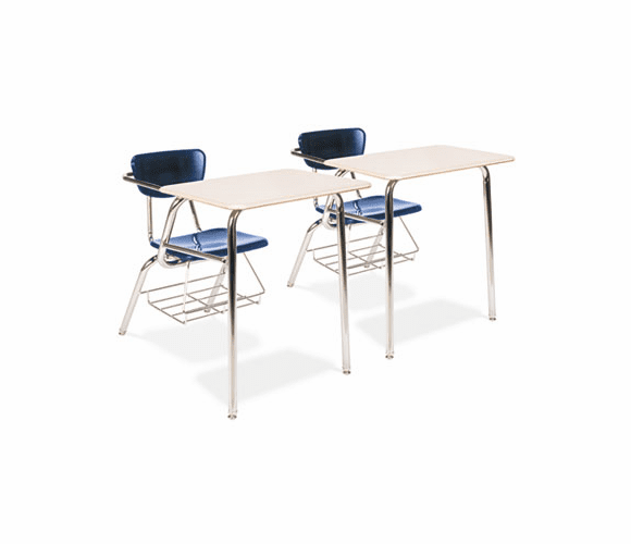 VIR3400BR5196 3400 Series Chair Desk, 22-3/4w x 35-3/4d x 29-1/4h, Sandstone/Navy, 2/Carton By VIRCO, INC.