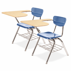 VIR3700BR4038 3700 Series Chair Desk, 20w x 31d x 30-1/2h, Fusion Maple/Blueberry, 2/Carton By VIRCO, INC.