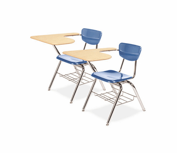 VIR3700BR4038 3700 Series Chair Desk, 20w x 31d x 30-1/2h, Fusion Maple/Blueberry, 2/Carton By VIRCO, INC.