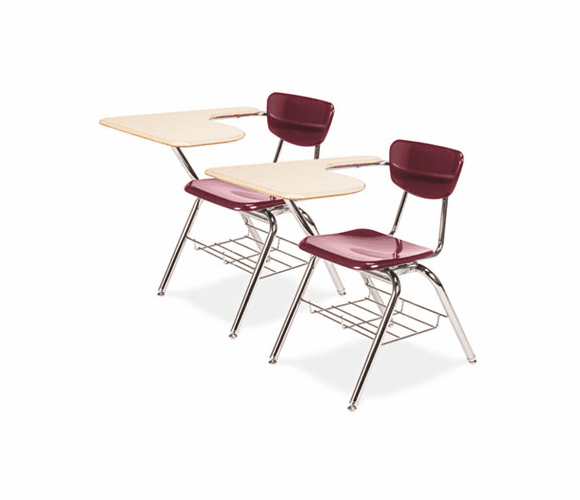 VIR3700BR5096 3700 Series Chair Desk, 20w x 31d x 30-1/2h, Sandstone/Wine, 2/Carton By VIRCO, INC.