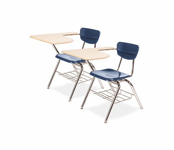 VIR3700BR5196 3700 Series Chair Desk, 20w x 31d x 30-1/2h, Sandstone Top/Navy, 2/Carton By VIRCO, INC.