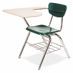 VIR3700BR7596 3700 Series Chair Desk, 20w x 31d x 30-1/2h, Sandstone/Forest Green, 2/Carton By VIRCO, INC.