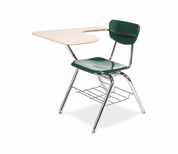 VIR3700BR7596 3700 Series Chair Desk, 20w x 31d x 30-1/2h, Sandstone/Forest Green, 2/Carton By VIRCO, INC.