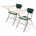 VIR3700BR7596 3700 Series Chair Desk, 20w x 31d x 30-1/2h, Sandstone/Forest Green, 2/Carton By VIRCO, INC.