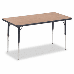 VIR482448084 4000 Series Rectangular Activity Table, 48w x 24d x 30h, Medium Oak By VIRCO, INC.