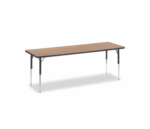 VIR482472084 4000 Series Rectangular Activity Table, 72w x 24d x 30h, Medium Oak By VIRCO, INC.