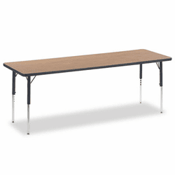 VIR482472084 4000 Series Rectangular Activity Table, 72w x 24d x 30h, Medium Oak By VIRCO, INC.