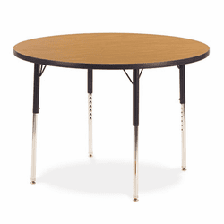 VIR4836R084 4000 Series Round Activity Table, 36 dia. x 30h, Medium Oak By VIRCO, INC.