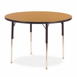 VIR4842R084 4000 Series Round Activity Table, 42 dia. x 30h, Medium Oak By VIRCO, INC.