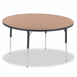 VIR4848R084 4000 Series Round Activity Table, 48 dia. x 30h, Medium Oak By VIRCO, INC.
